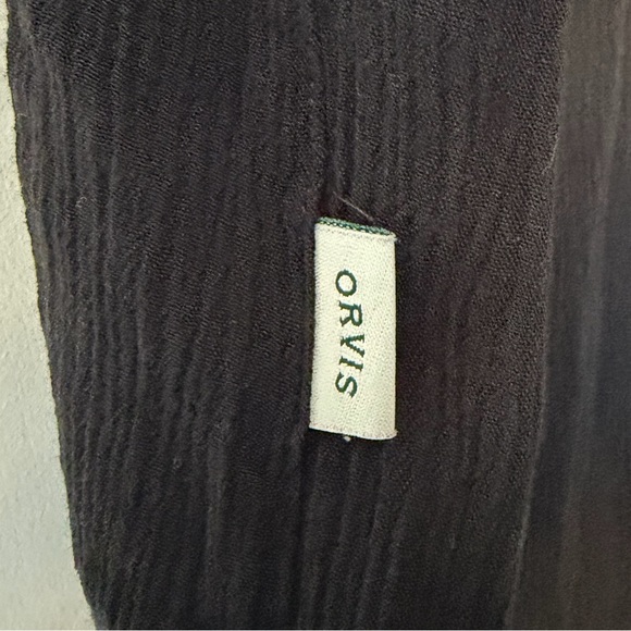 Orvis Light weight Black Button-Front V-Neck Blouse Flowy Womens size XL - Picture 6 of 7